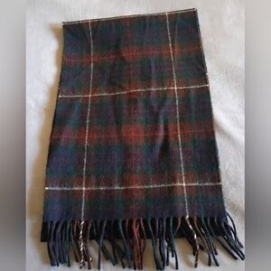 Tweedmill Made in England Lambswool Scarf Blue, Green and Burgundy Plaid